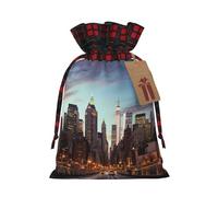 New York City Reusable Colorful Linen Drawstring Gift Bag, Drawstring Opening And Closing, Easy To Use