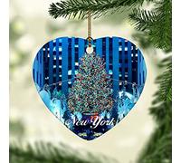 New York City Scene Building Cityscape Natural Landscape Christmas Xmas Tree Decoration Bauble With Holes Tree Decorations Party Keepsake Hanging Ornament