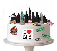 New York City Scene Made from Edible Wafer Paper Perfect for Decorating Your Birthday Cakes- Easy to Use