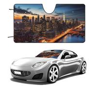 New York City Scenery Car Windshield Sun Shade Keep Car Interior Cool 55"x30" Folding Front Window Sun Shade, Heat Shield for SUV, Truck, Blocks UV