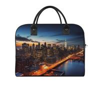 New York City Scenery Laptop Tote Bag Casual Travel Handbag Multi Pocket Shoulder Bags for Work Travel