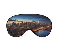 New York City Scenery Sleep Mask Soft and Comfortable Night Sleeping Mask Face-Hugging Padded Eye Cover with Adjustable Band for Deep Rest Travel Shift Work