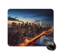 New York City Scenery Square Mouse Pad Portable Computer Mousepad with Non-Slip Rubber Base 20 * 25cm Ultra-Thin Gaming Mouse Mat for Computer Laptop Office Desk Accessories