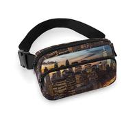 New York City Scenery Waist Bag Fashion Fanny Bag with Adjustable Strap for Outdoor Workout Cycling Unisex, white, 20x13cm, Waist Bag