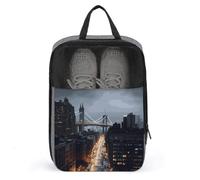 New York City Shoe Bag Travel Shoe Organizer Water-Resistant Shoe Pouch with Zipper Sneaker Dust Bag, gray, One Size, Modern