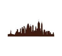 New York City Silhouette City Skyline Cityscape Vinyl Wall Stickers 42x114.4cm Multiple Size Options Coffee