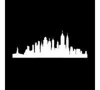New York City Silhouette City Skyline Cityscape Vinyl Wall Stickers 50.4x137.3cm Removable Without Leaving Glue White