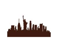 New York City Silhouette Landscape Wall Stickers 34x66.9cm It Won't Fall Off Coffee