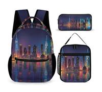New York City Skyline Backpack Set 3 Lunch Bag Pencil Case
