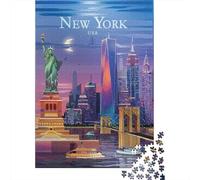 New York City Skyline, Classic Jigsaw Puzzle, 1000 Pieces, 70x50cm/1000pcs | For after-work downtime: Adult jigsaw puzzle with 1000 pieces turns free time into a focused activity.