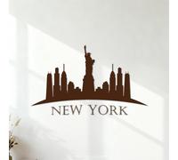 new york City Skyline Design Wall Stickers 36x60.7cm Store Decoration Coffee