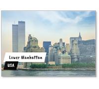 New York City Skyline from New Jersey with World Trade Center Featured as Landmark of The Twin Towers. Lower Manhattan in NYC, United States., Fridge Magnet