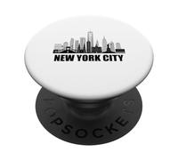 New York City Skyline Heartbeat Statue Of Liberty NY Lover PopSockets Adhesive PopGrip