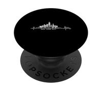 New York City Skyline Heartbeat Statue Of Liberty NY Lover PopSockets Adhesive PopGrip
