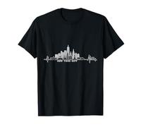 New York City Skyline Heartbeat Statue Of Liberty NY Lover T-Shirt