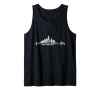 New York City Skyline Heartbeat Statue of Liberty NY Lover Tank Top