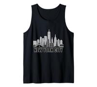 New York City Skyline Heartbeat Statue Of Liberty NY Lover Tank Top