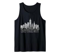 New York City Skyline Heartbeat Statue Of Liberty NY Lover Tank Top
