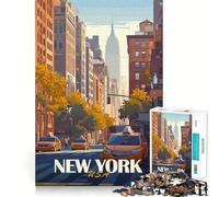 New York City Skyline Jigsaw Puzzles for Adults1000 Piece Intellect Toy Stress Relief Precise Cut Perfect Present (38x26cm)