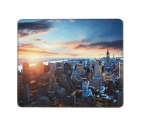 New York City Skyline Mouse Pad with Stitched Edge, Comfortable Mouse Pads with Non-Slip Rubber Base Gaming Mouse Mat Washable Mousepads Computers Laptop Desk Accessories for Office 7 x 8.6 in