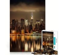 New York City Skyline NYC 1000 Pieces Jigsaw Puzzles for Teenagers Thought Toy Home Activity Precise Edge Santa Wish List (38x26cm)
