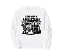 New York City Skyline NYC Boroughs Brooklyn Manhattan Sweatshirt