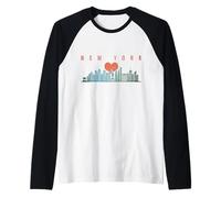New York City Skyline NYC NY Pride Souvenirs Raglan Baseball Tee