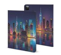 New York City Skyline Printed Tablet Case with Pencil Holder Unisex Slim TPU Protective Cover Compatible with iPad 2020/Pro 2020/Pro 2021/Air4/Air5