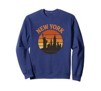 New York City Skyline Retro Sunset Urban Graphic Design Sweatshirt