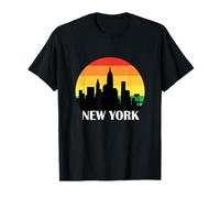 New York City Skyline Silhouette - Rainbow T-Shirt