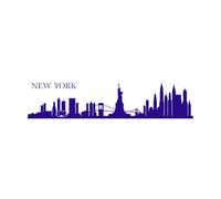 New York City Skyline Silhouette Wall Stickers 39.6x169.9cm Multi Color Selection DarkBlue