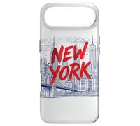 New York City Skyline Sketch Graphi with Bold Red Brush Text Case for iPhone Air