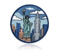 New York City Skyline Statue of Liberty Embroidered Iron On Patch