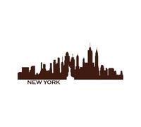 New York City Skyline Statue of Liberty Vinyl Wall Stickers 50.4x127.9cm Can Modify and add Information Coffee