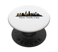 New York City Skyline T-Shirt - Elegant Cityscape Design Tee PopSockets Adhesive PopGrip