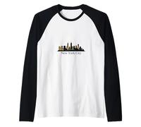 New York City Skyline T-Shirt - Elegant Cityscape Design Tee Raglan Baseball Tee