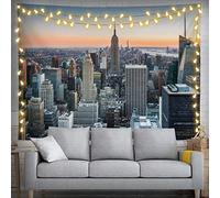 New York City Skyline Tapestry 60" X 40" NYC Landscape Wall Hanging Party Decorations Home Decor For Bedroom Living Room Dorm (150 X 100cm)