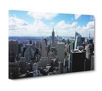 New York City Skyline USA No.29 Canvas Print | Gallery Wrapped 30mm Frame Wall Art | 20x14 inches | Ready to Hang | Modern Cityscape Picture | Living Room Bedroom Lounge Office