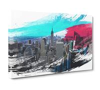 New York City Skyline USA No.29 V2 Canvas Print | Gallery Wrapped 30mm Frame Wall Art | 30x20 inches | Ready to Hang | Modern Cityscape Picture | Living Room Bedroom Lounge Office