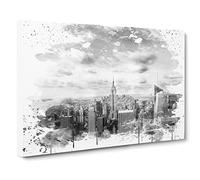 New York City Skyline USA Vol.9 V4 Canvas Print | Gallery Wrapped 30mm Frame Wall Art | 20x14 inches | Ready to Hang | Modern Cityscape Picture | Living Room Bedroom Lounge Office