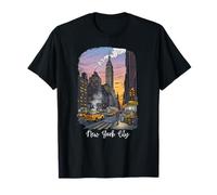 New York City Skyline Vintage Illustration Urban Art T-Shirt