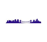 New York City Skyline Vinyl Wall Stickers 25.2x195.3cm Art Decoration DarkBlue