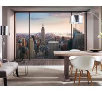 New York City Skyline Wall Mural Wallpaper Penthouse Window View 368x254cm