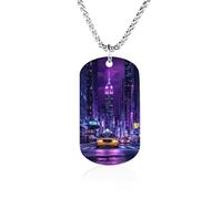 New York City Street Funny Photo Necklace for Men Women Memorial Necklaces Printed Picture Pendant Jewelry