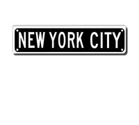 New York City Street Sign,New York City Gift,New York City Wall Decor for Home Office Bedroom Driveway Garage Man Cave Plaque Quality Metal Sign 4x16 Inch