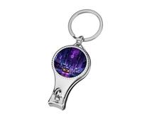 New York City Street Small Fingernail Clipper Metal Sharp Curved Toenail Clippers Cutters with Keychain Men & Women