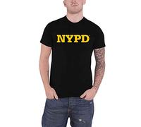 New York City T Shirt NYPD Text Logo Official Mens Black XL