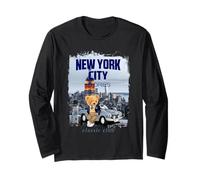 New York City Teddy Bear Stories Illustration Graphic Design Long Sleeve T-Shirt
