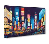 New York City Times Square Vol.2 Canvas Print | Gallery Wrapped 30mm Frame Wall Art | 30x20 inches | Ready to Hang | Contemporary Cityscape Picture | Living Room Bedroom Lounge Office