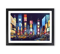 New York City Times Square Vol.2 Framed Print | A3 Black Framed Wall Art | Ready to Hang | Modern Cityscape Picture | Living Room Bedroom Lounge Office